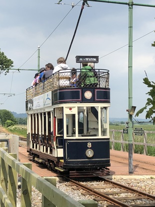 Tram parked at the halt