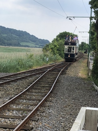 Tram approaching the halt